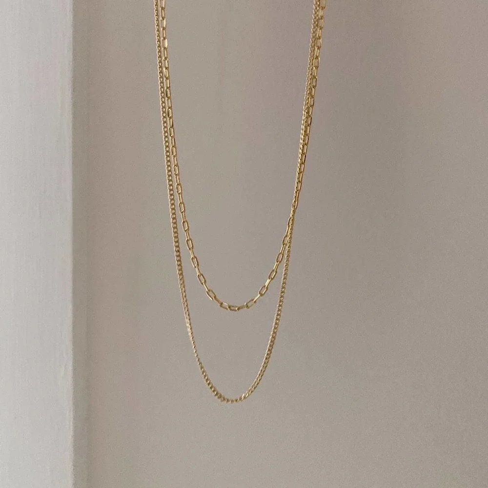 Layered Link Necklace Set | 18k Gold Filled